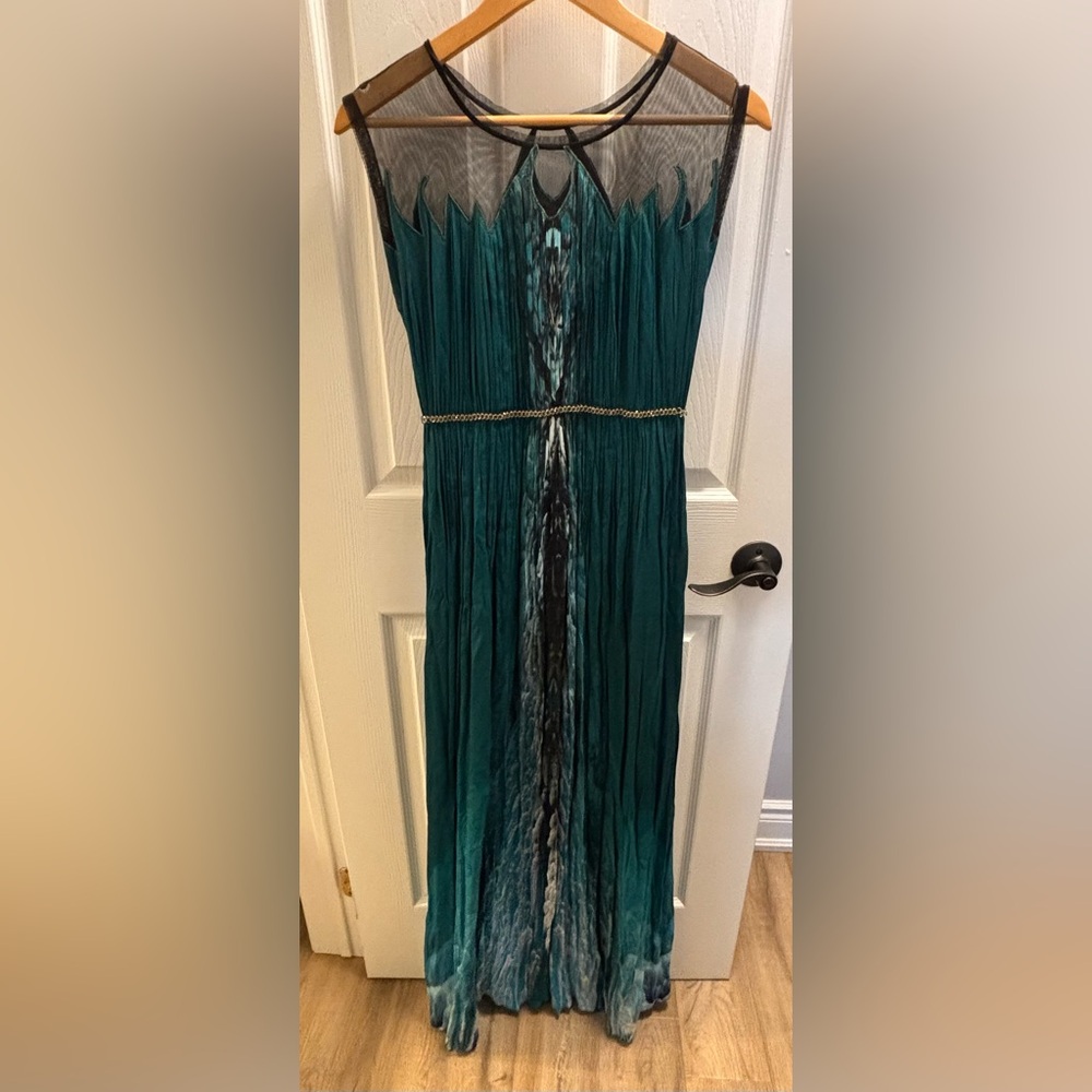 Anthropologie Teal and Black Maxi Dress